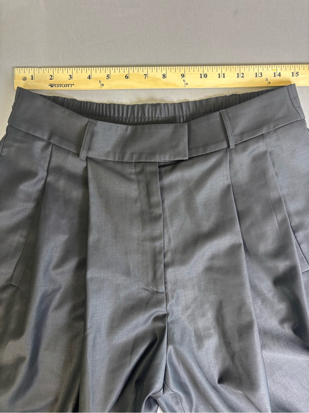 Etna Shirts Deep Black Wide Leg Virgin Wool Pants Pleated Size Large Like New - Picture 10 of 15